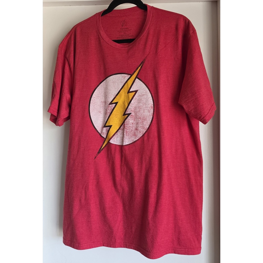 The Flash 2XL Red Graphic Crew Neck Short Sleeve T-Shirt Tee Casual Unisex